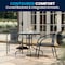 Flash Furniture Round Table Set, Aluminum, Glass, Metal, Plastic, Rattan, Clear TLH-087RD-037GY2-GG - alternate 2